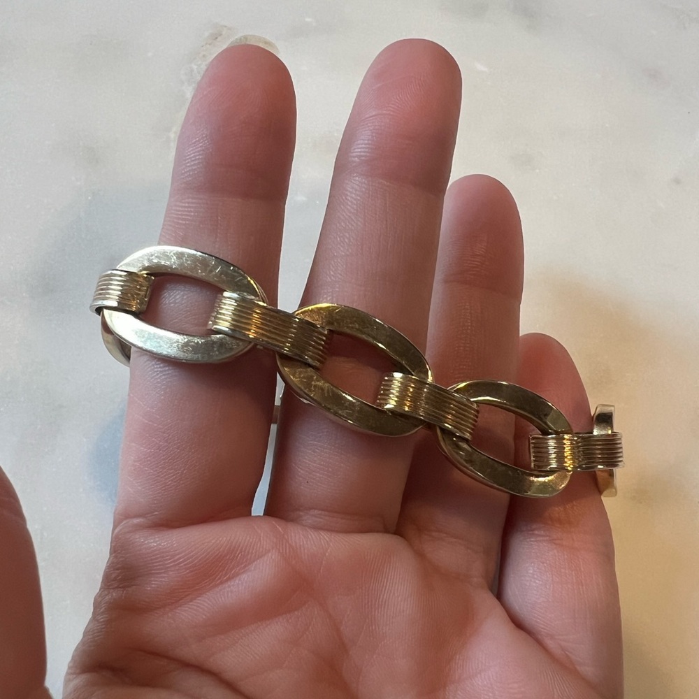SOLD Vintage 1959 Grosse Germany Modernist Link Bracelet 7.75” | Dior Era - Picture 4 of 8